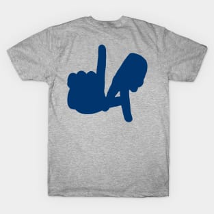 Front and Back LA Hands Silhouette, Blue T-Shirt